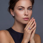 Blush Halo Moissanite Stud Earrings VAHN