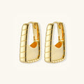 Gold bamboo segment hoop earrings in 18K gold-plated 925 sterling silver, front view | VAHN Jewels
