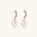 Pair of baroque pearl drop earrings with irregular pearls in 925 sterling silver
