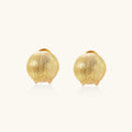 Brushed gold dome clip earrings in 24K gold vermeil over 925 sterling silver, front view | VAHN Jewels