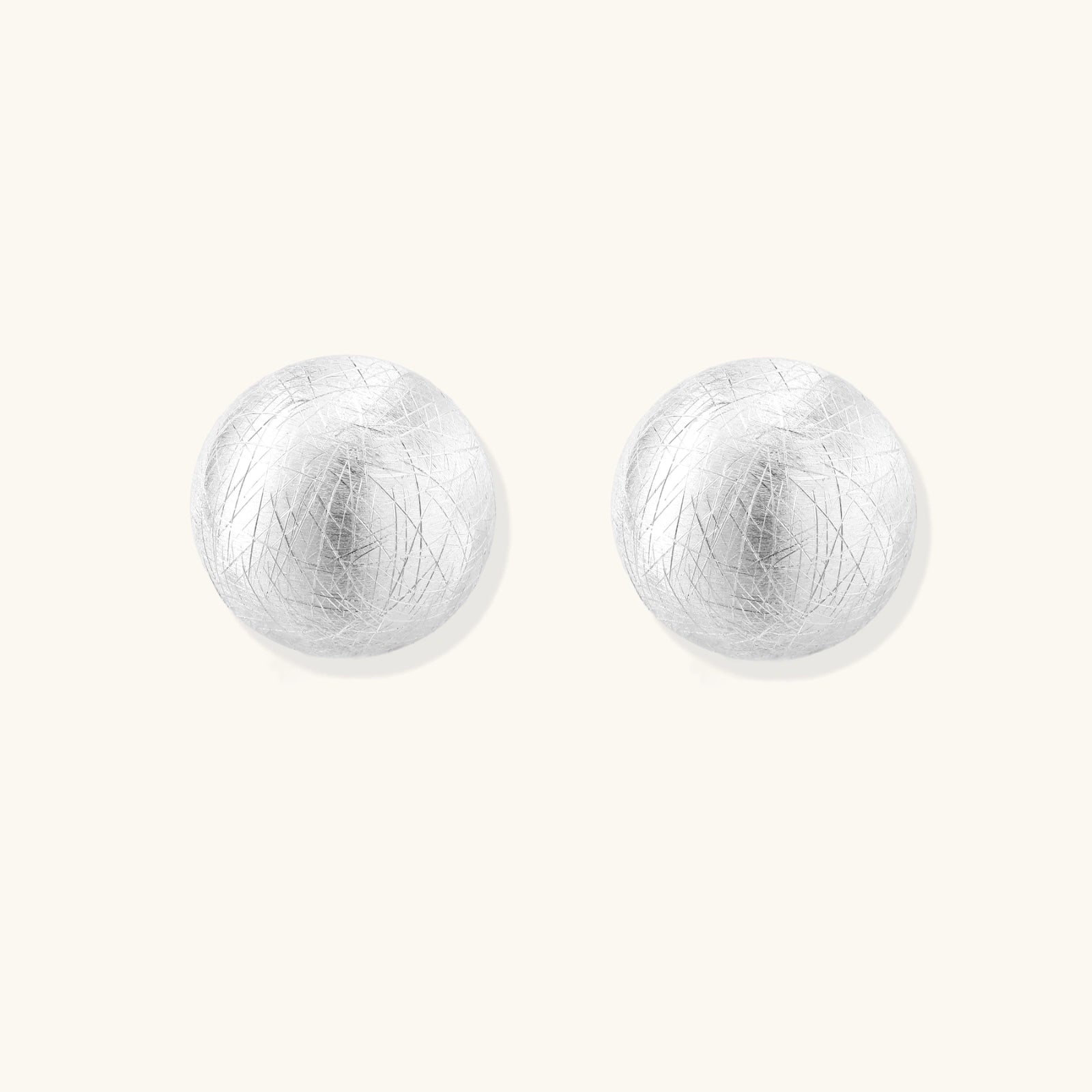 Brushed silver dome earrings in 925 sterling silver with post and omega clip backing, sculptural dome 17.8mm by VAHN Jewels