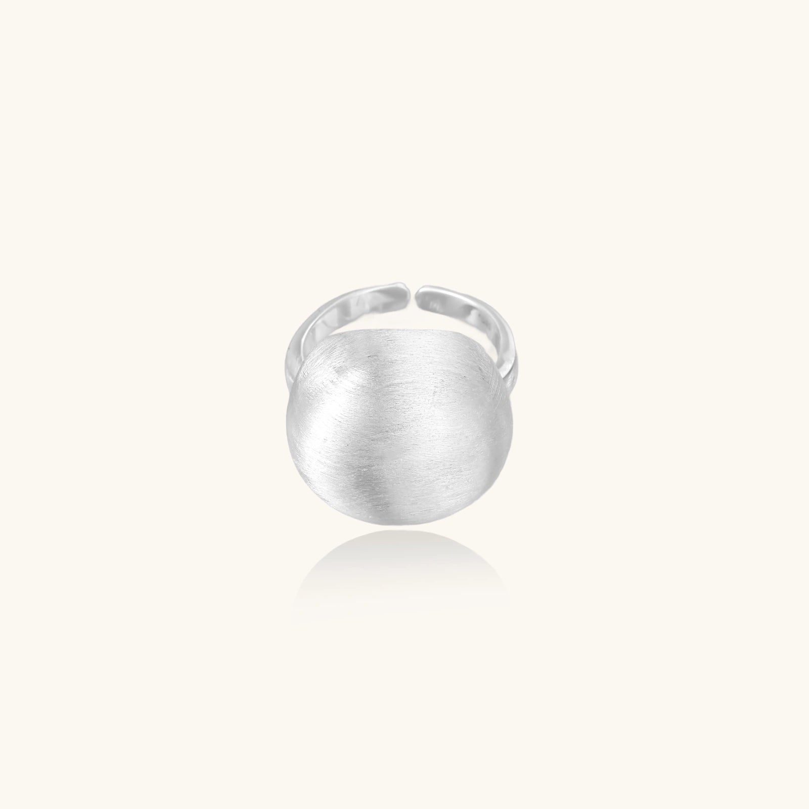 Sculptural silver dome ring in solid 925 sterling silver, front view | VAHN Jewels