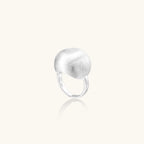 Side view of chunky sculptural dome ring in 925 sterling silver