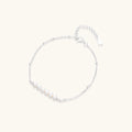 Six pearl chain bracelet on fine rhodium-plated 925 sterling silver chain, front view | VAHN Jewels