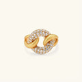 Pave chain link ring in 18K gold-plated 925 sterling silver | VAHN Jewels