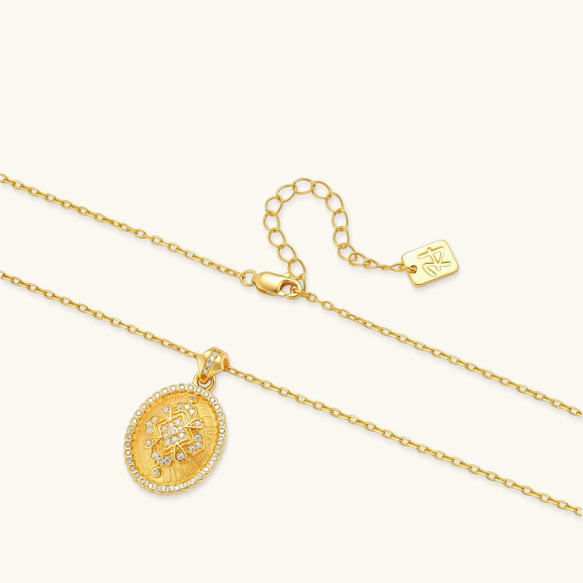 Gold coin pendant necklace on an adjustable fine rope chain | VAHN Jewels