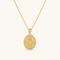 Pave coin pendant necklace in 18K gold-plated 925 sterling silver | VAHN Jewels