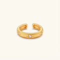 Star accent gold cuff ring in 18K gold-plated 925 sterling silver | VAHN Jewels