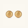 Brushed gold dome halo stud earrings in 18K gold-plated 925 sterling silver | VAHN Jewels